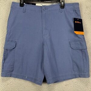 Real Exchange Shorts Cargo Men 36 Blue Utility Pocket Stretch Hiking Outdoor NEW